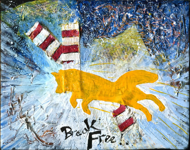 Step by Step Tutorial: Animal Silhouette Mixed Media Painting