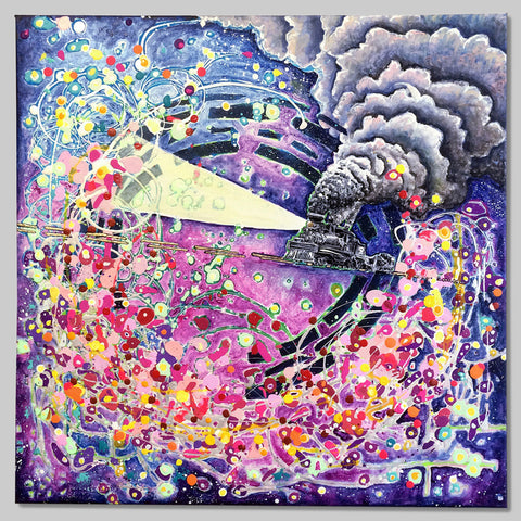 A Miraculous Journey on Tracks of Light - Original Painting by Stephen Lursen