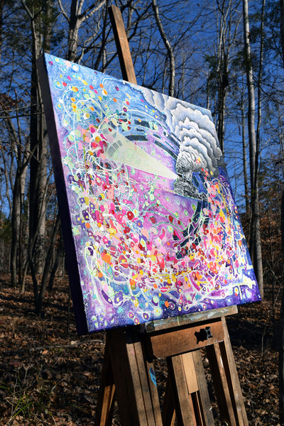 A Miraculous Journey on Tracks of Light - Original Painting by Stephen Lursen