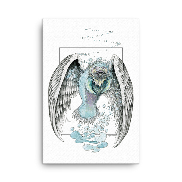 Fine Art Canvas Reproduction: "Water Bending, Flying, Manatee Angel"