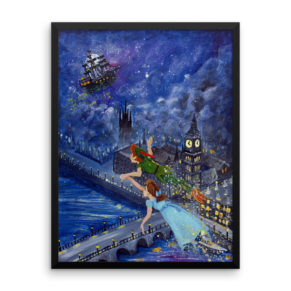 Peter Pan and Wendy Darling Fine Art Print: Framed photo paper poster