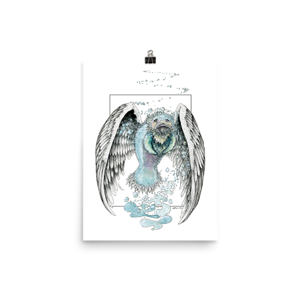 Fine Art Photo paper poster: Water Bending, Flying, Manatee Angel
