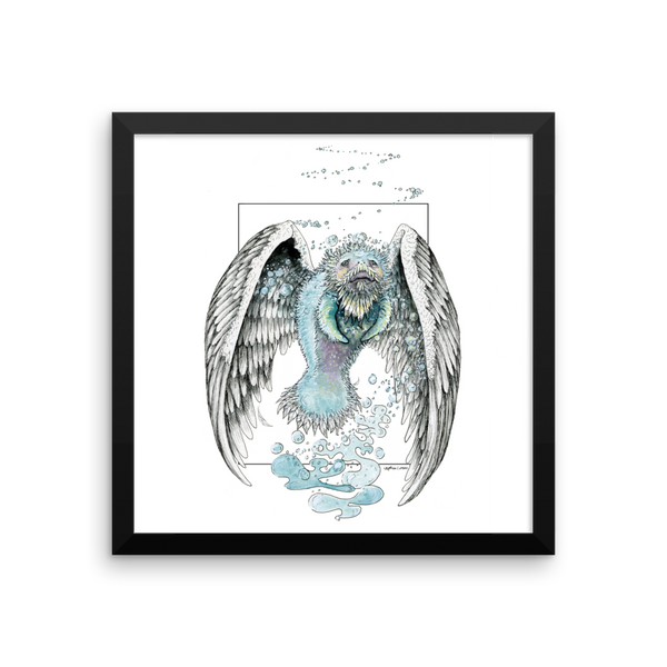 Water Bending, Flying, Manatee Angel Fine Art Print: Framed photo paper poster