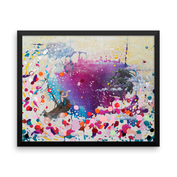 The Day The Sky Elephants Came Fine Art Print: Framed photo paper poster