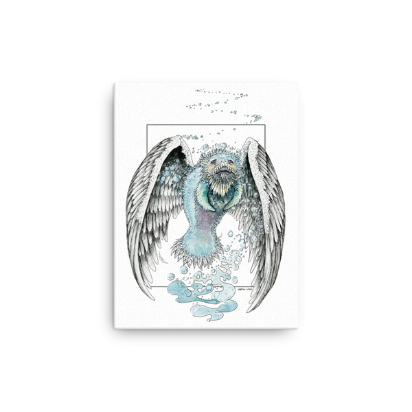 Fine Art Canvas Reproduction: "Water Bending, Flying, Manatee Angel"