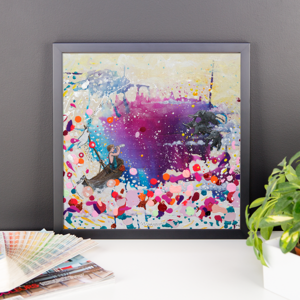 The Day The Sky Elephants Came Fine Art Print: Framed photo paper poster