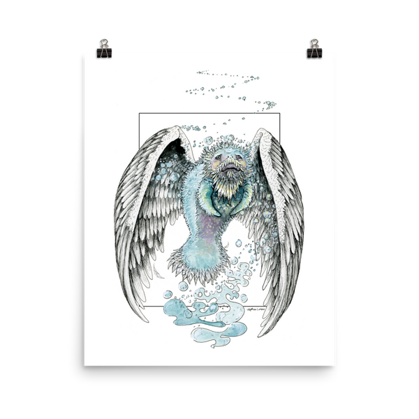 Fine Art Photo paper poster: Water Bending, Flying, Manatee Angel