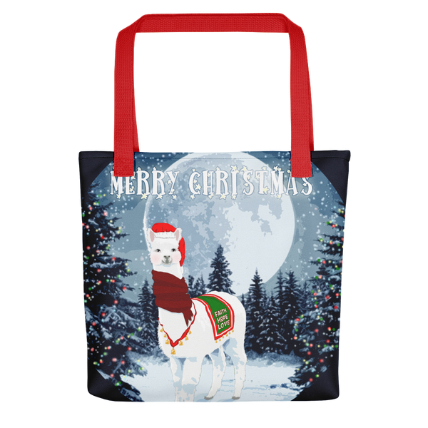 Tote bag - Christmas Llama (Alpaca) by Stephen Lursen