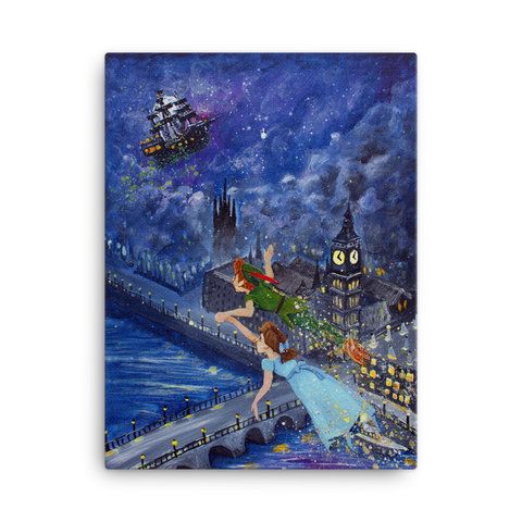 Fine Art Canvas Reproduction: "Peter Pan and Wendy Darling"