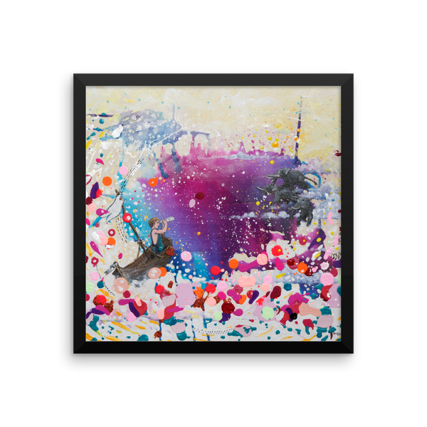 The Day The Sky Elephants Came Fine Art Print: Framed photo paper poster