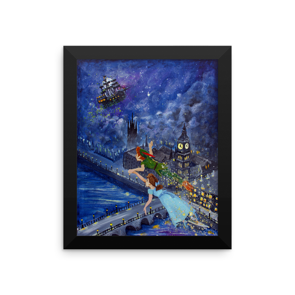 Peter Pan and Wendy Darling Fine Art Print: Framed photo paper poster