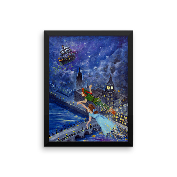 Peter Pan and Wendy Darling Fine Art Print: Framed photo paper poster