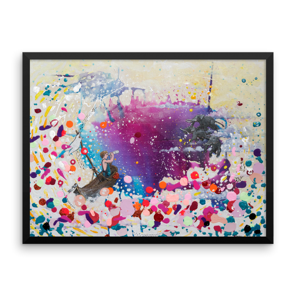 The Day The Sky Elephants Came Fine Art Print: Framed photo paper poster