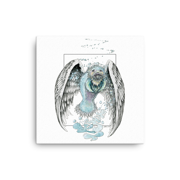 Fine Art Canvas Reproduction: "Water Bending, Flying, Manatee Angel"