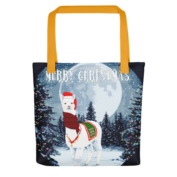 Tote bag - Christmas Llama (Alpaca) by Stephen Lursen
