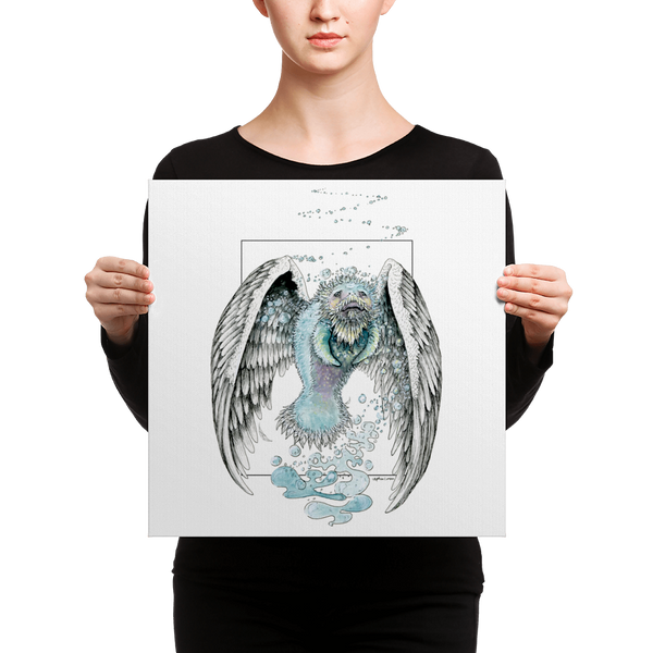 Fine Art Canvas Reproduction: "Water Bending, Flying, Manatee Angel"