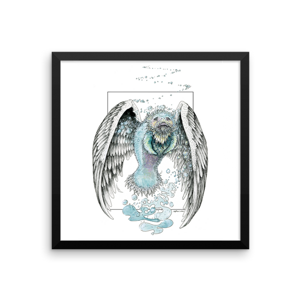 Water Bending, Flying, Manatee Angel Fine Art Print: Framed photo paper poster