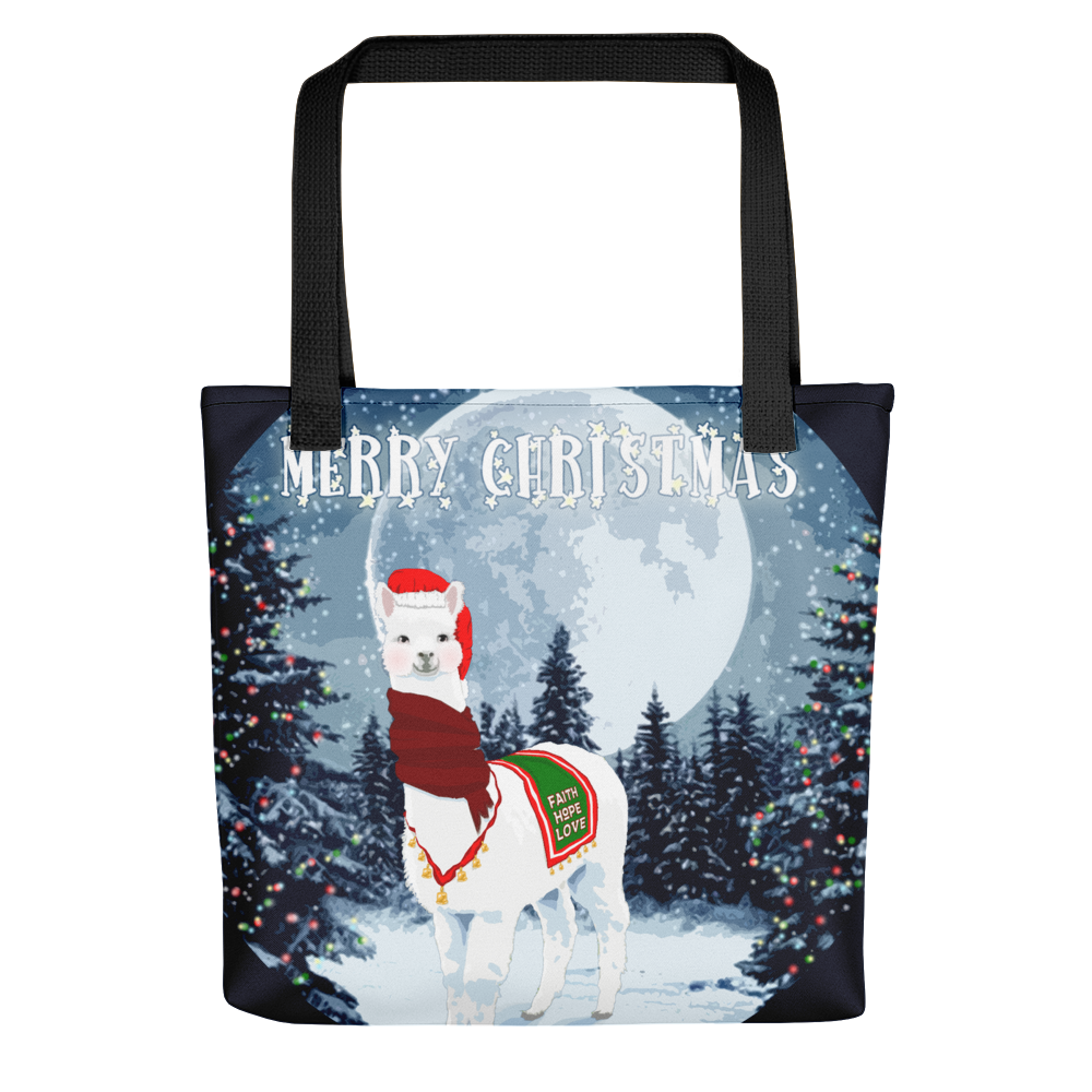 Tote bag - Christmas Llama (Alpaca) by Stephen Lursen