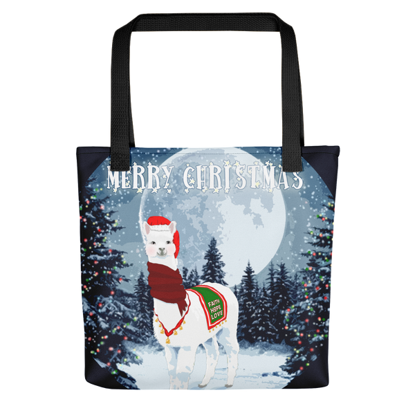 Tote bag - Christmas Llama (Alpaca) by Stephen Lursen