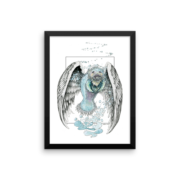 Water Bending, Flying, Manatee Angel Fine Art Print: Framed photo paper poster