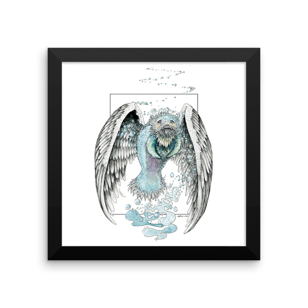 Water Bending, Flying, Manatee Angel Fine Art Print: Framed photo paper poster