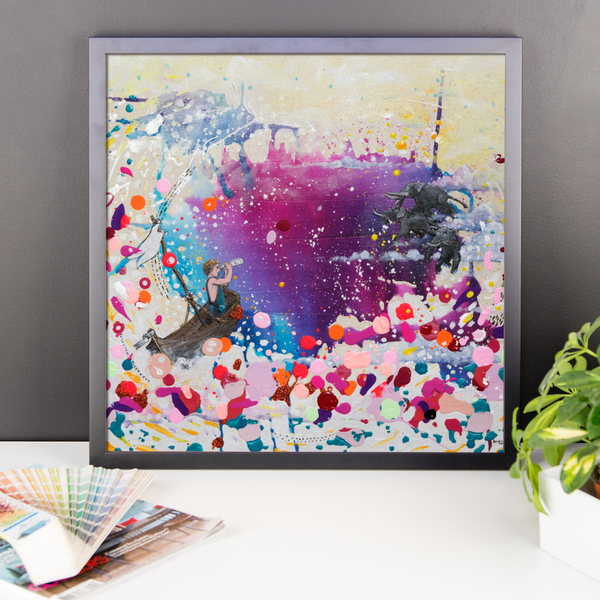 The Day The Sky Elephants Came Fine Art Print: Framed photo paper poster