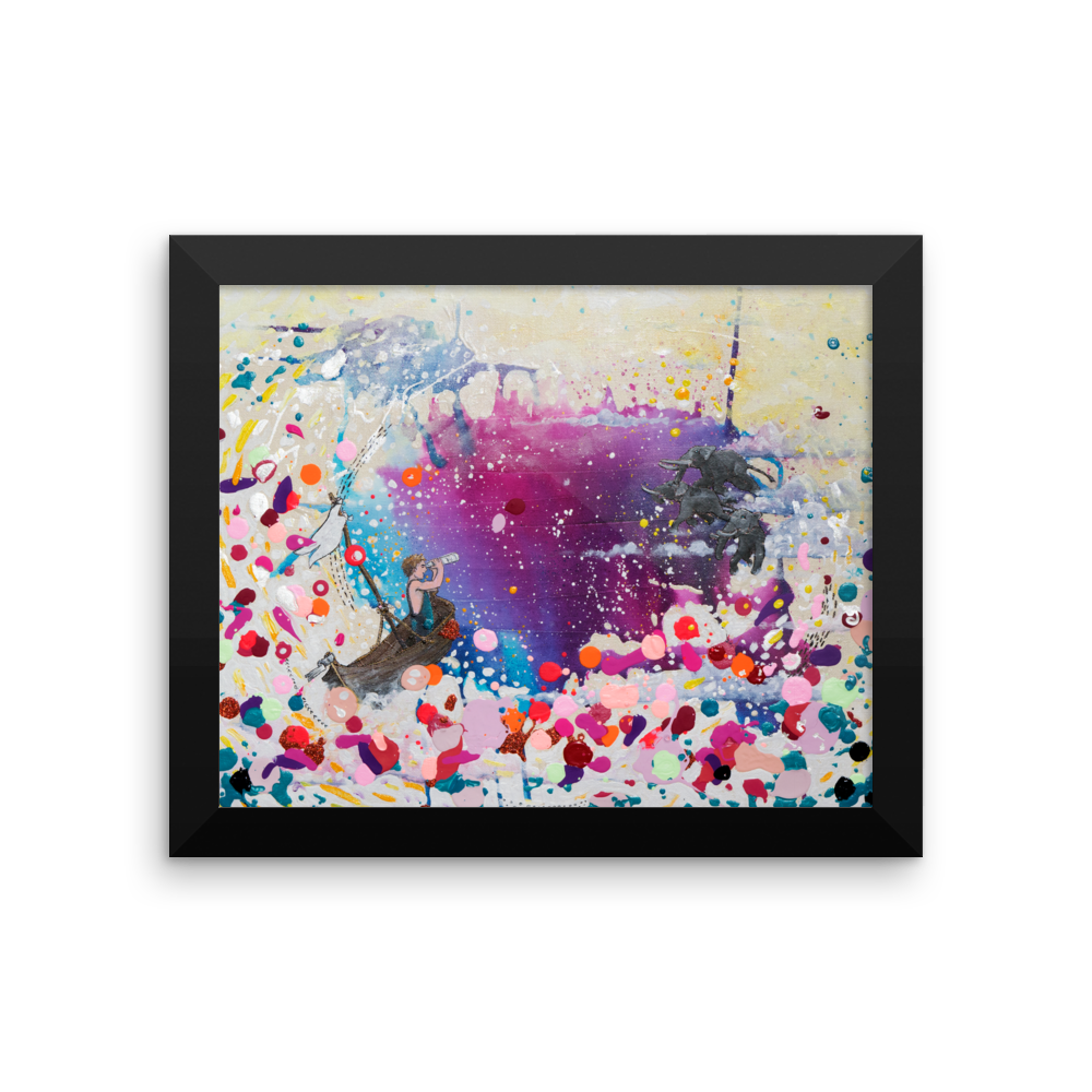 The Day The Sky Elephants Came Fine Art Print: Framed photo paper poster