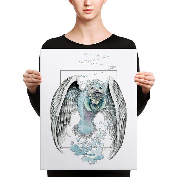 Fine Art Canvas Reproduction: "Water Bending, Flying, Manatee Angel"