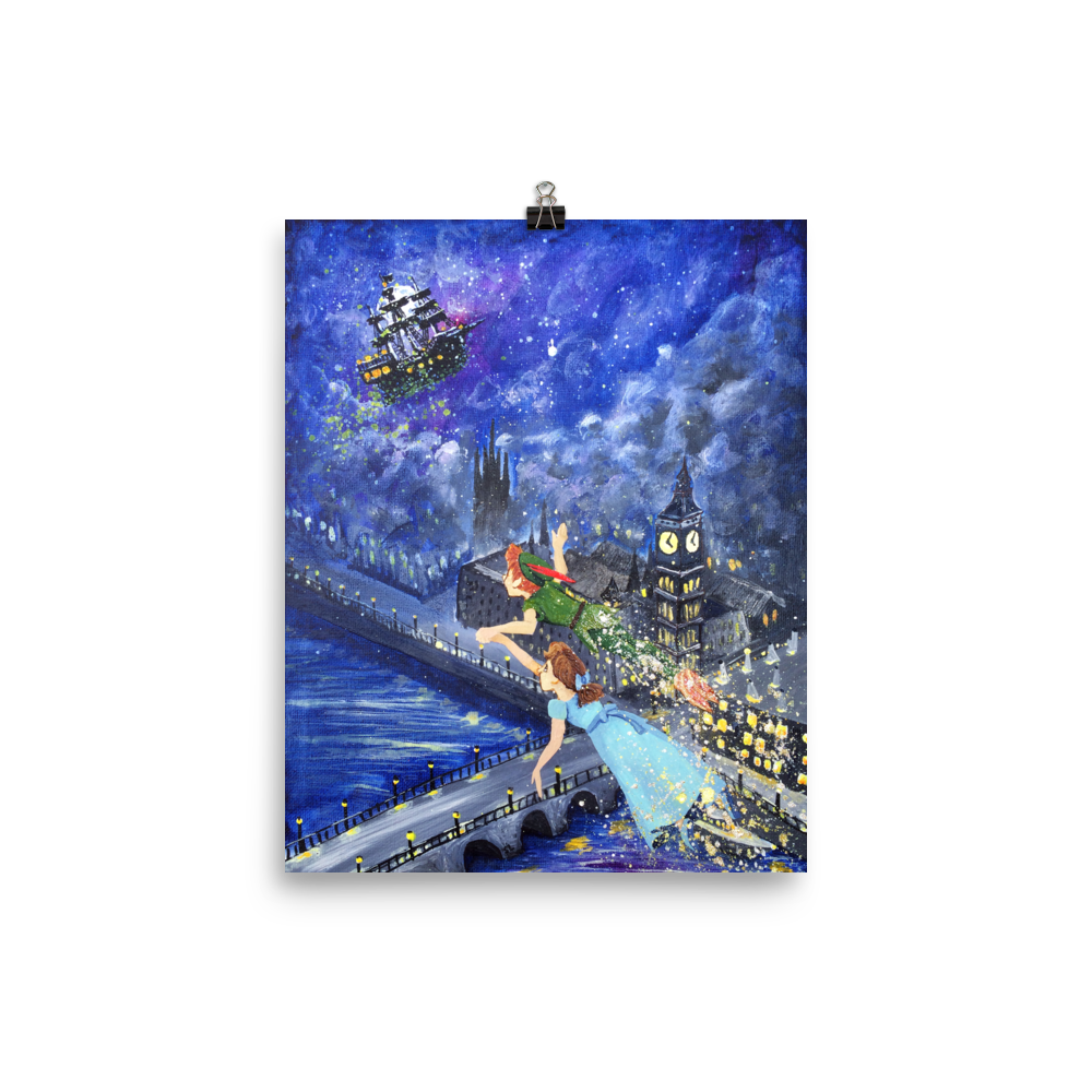 Peter Pan and Wendy Darling Fine Art Print: Photo paper poster
