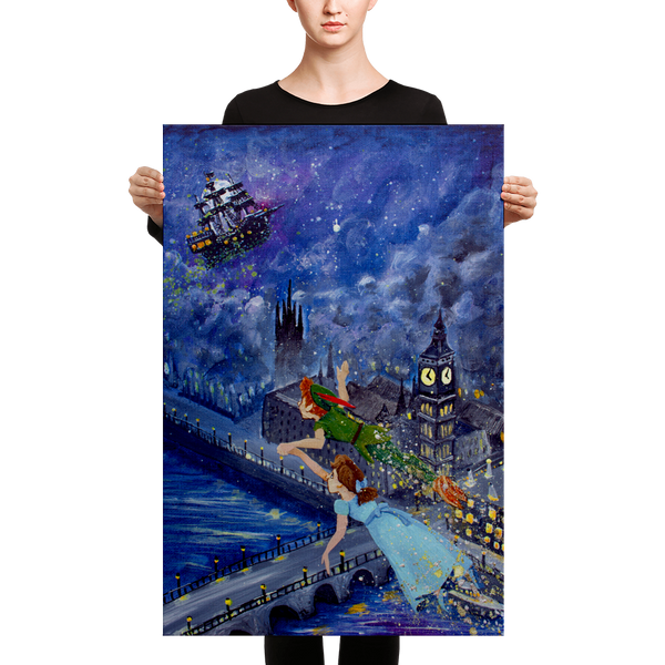 Fine Art Canvas Reproduction: "Peter Pan and Wendy Darling"