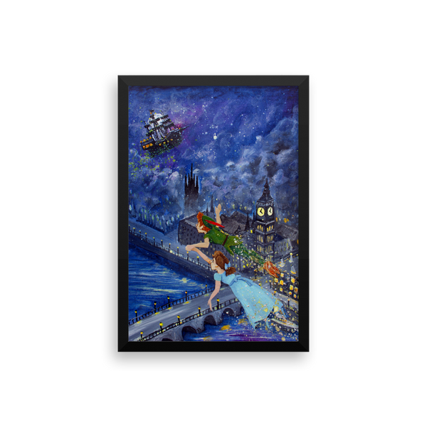 Peter Pan and Wendy Darling Fine Art Print: Framed photo paper poster