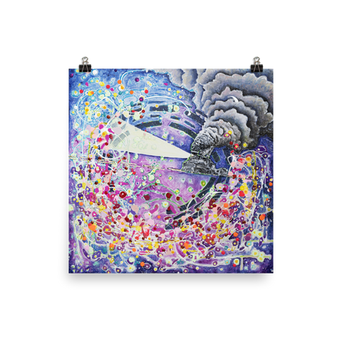 Miraculous Journey on Tracks of Light Fine Art Print: Photo paper poster