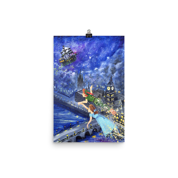 Peter Pan and Wendy Darling Fine Art Print: Photo paper poster